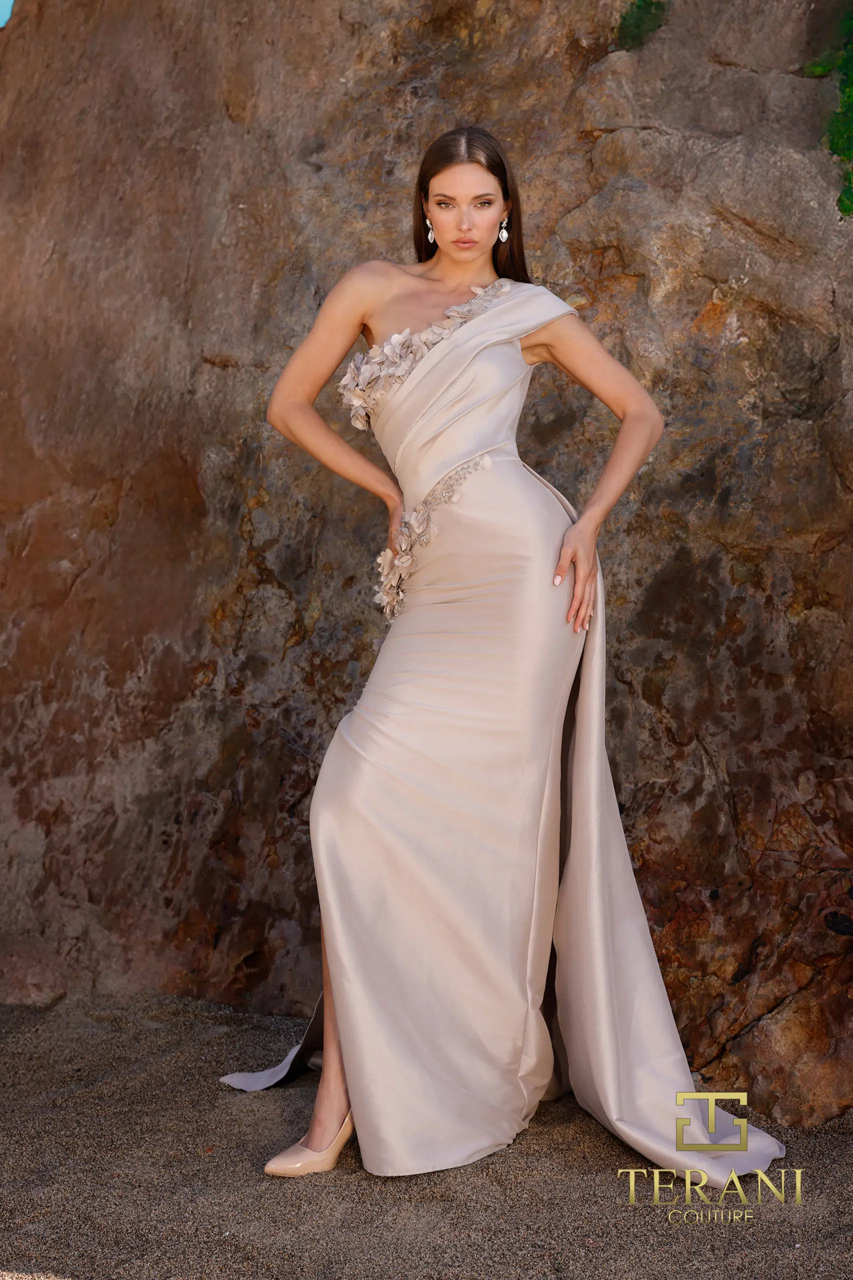 Bodycon Long With Overskirt Evening Dress Style 252E5116