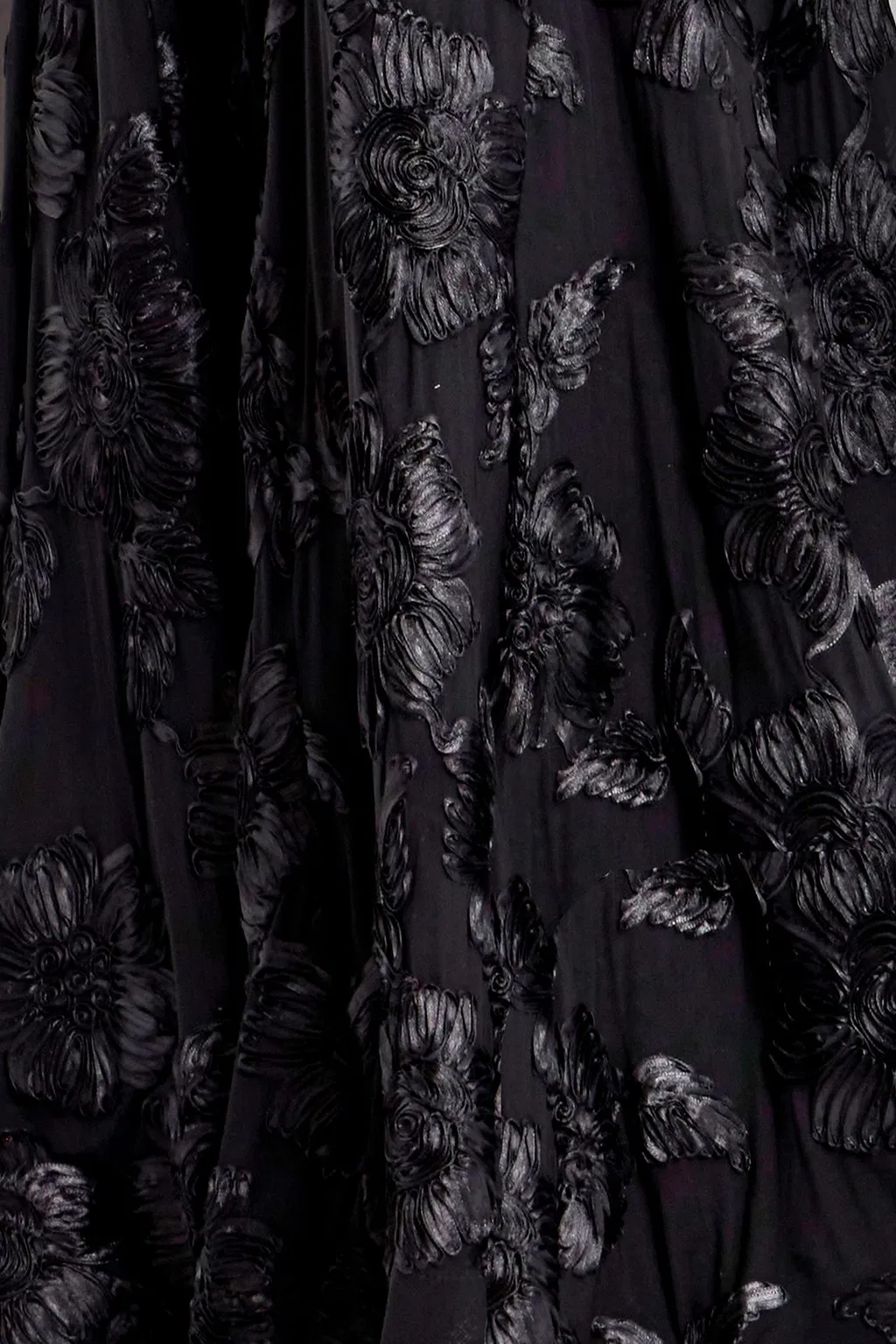 Elegant One Shoulder Floral Black Dress Style 39267 - Image 3