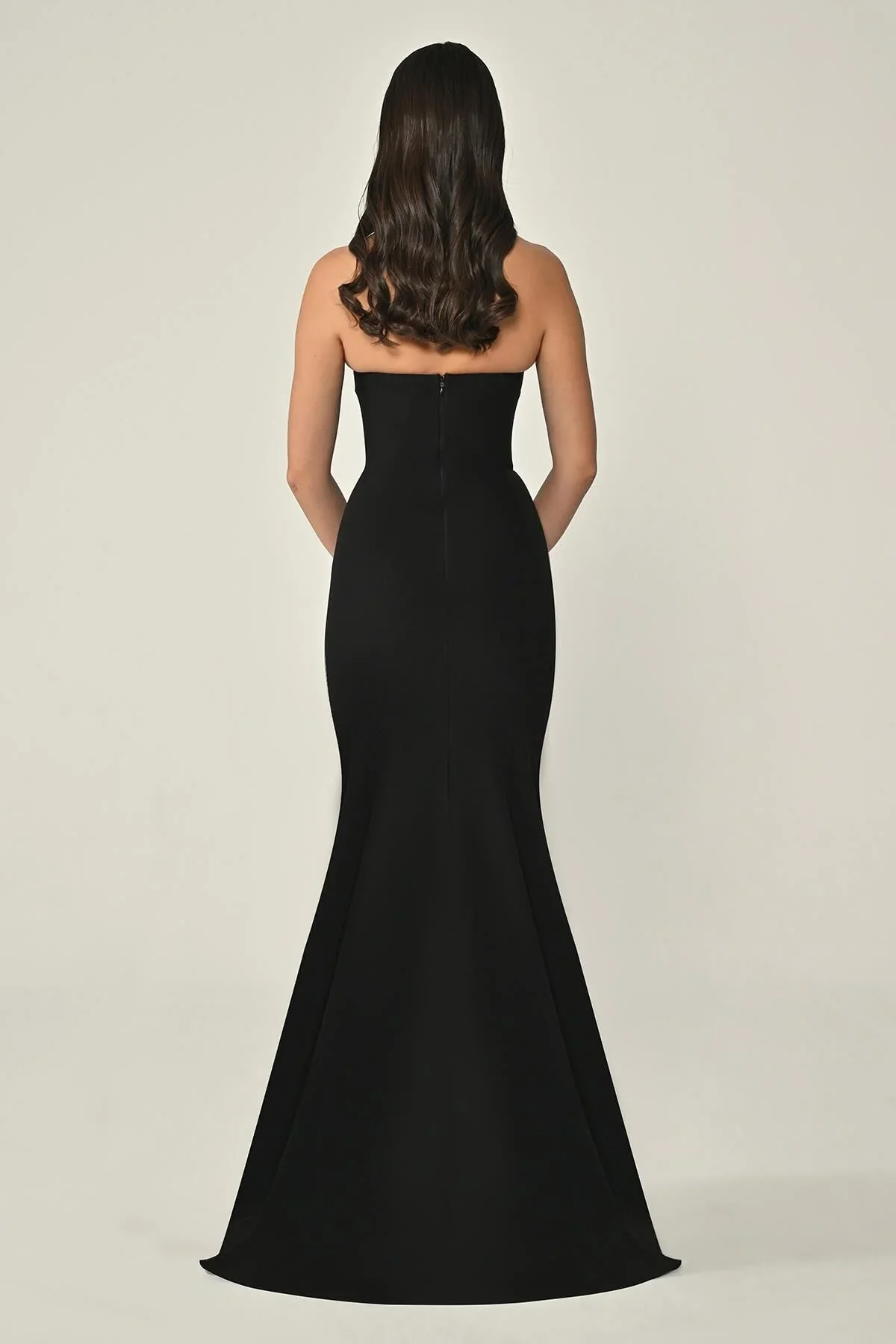 Halter Neck Leaf Embroidered Long Dress Style MA-B7092-001 - Image 3