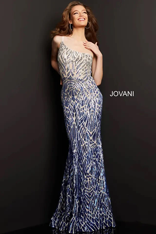 Cafe Embellished One Shoulder Special Occasion Dress Style 06469 - Image 4