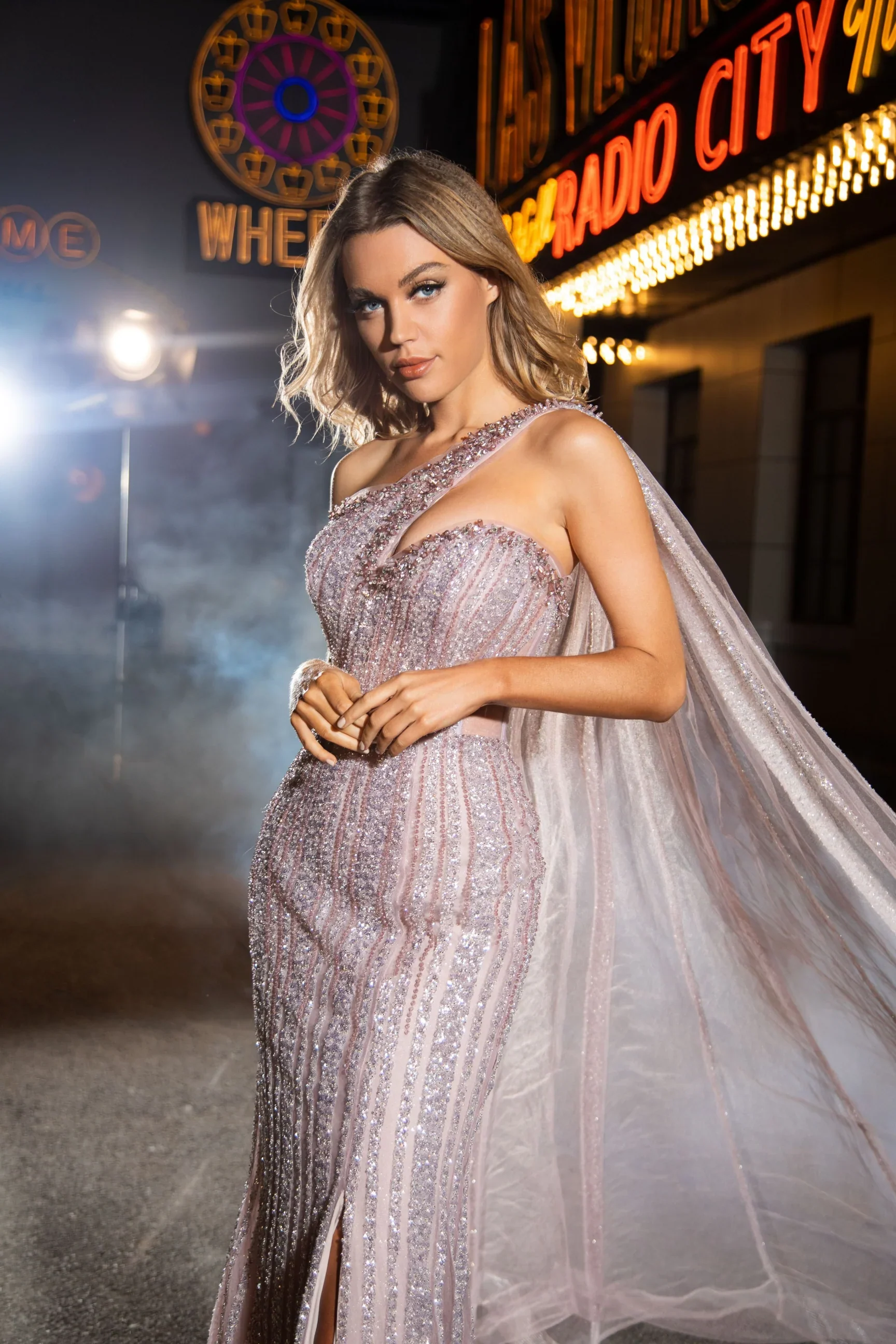 High-Slit Beaded Gown With Flowing Train Style KL-018 - Image 5
