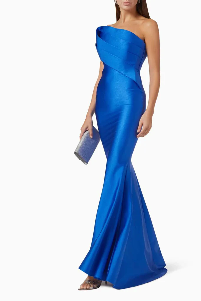 Pleated Bodice Strapless Dress Style 7082 - Image 3