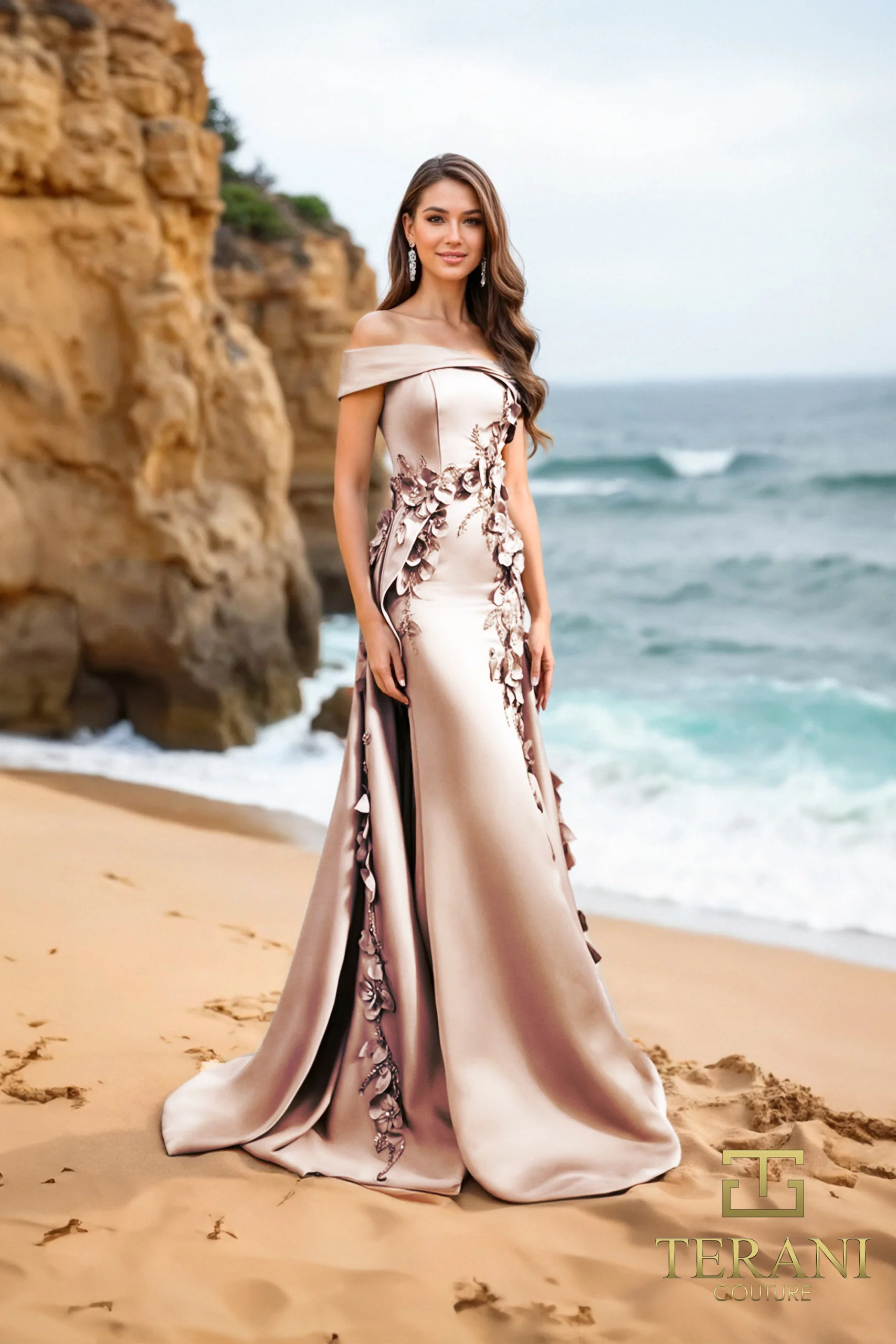 Off Shoulder Long Long MOB Dress Style 252M5317 - Image 3