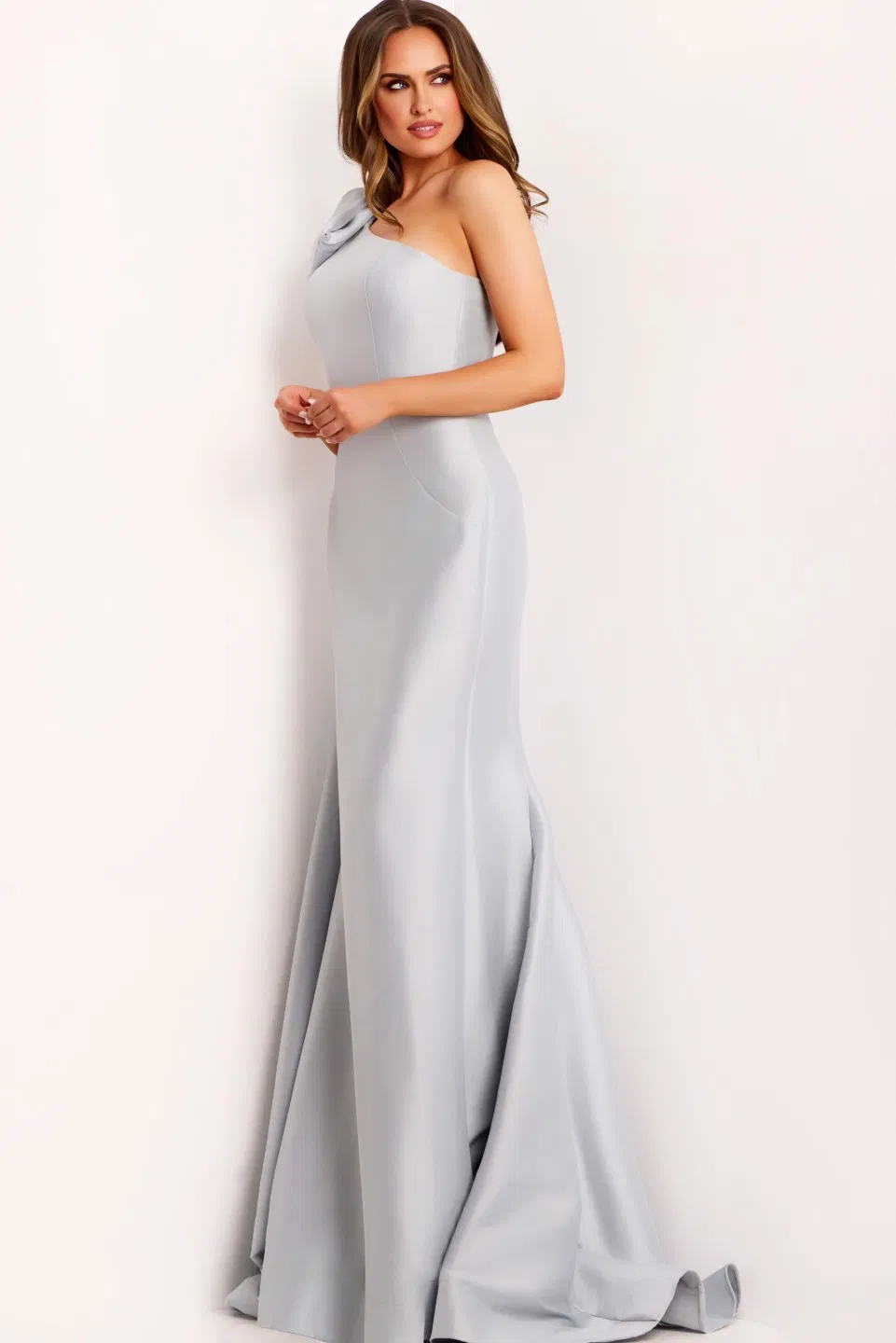 One Shoulder Mermaid Gown with Oversized Bow Style 44176 - Image 3