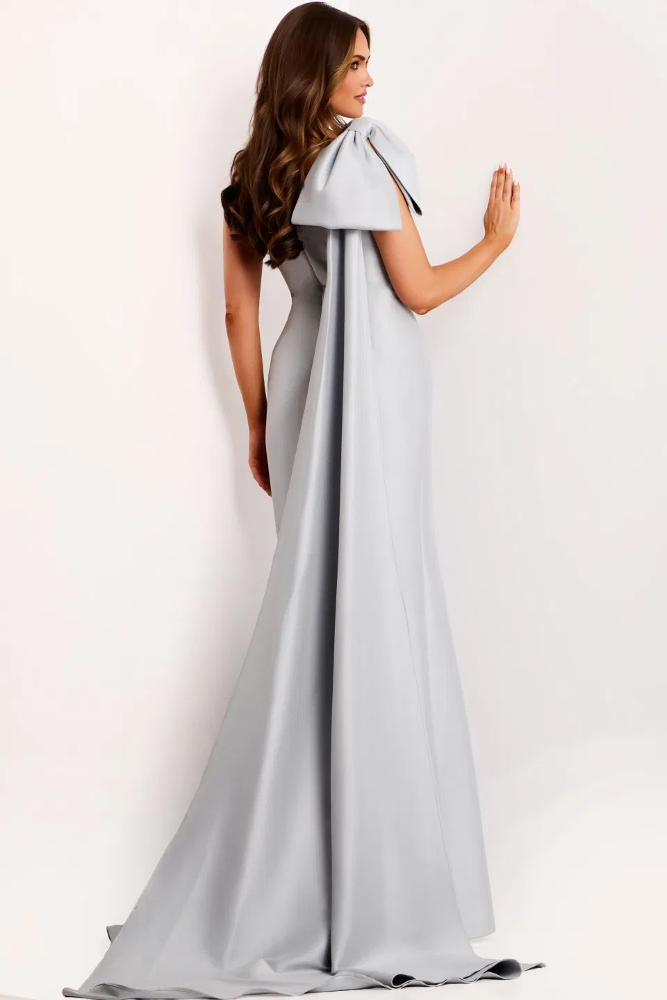 One Shoulder Mermaid Gown with Oversized Bow Style 44176 - Image 4