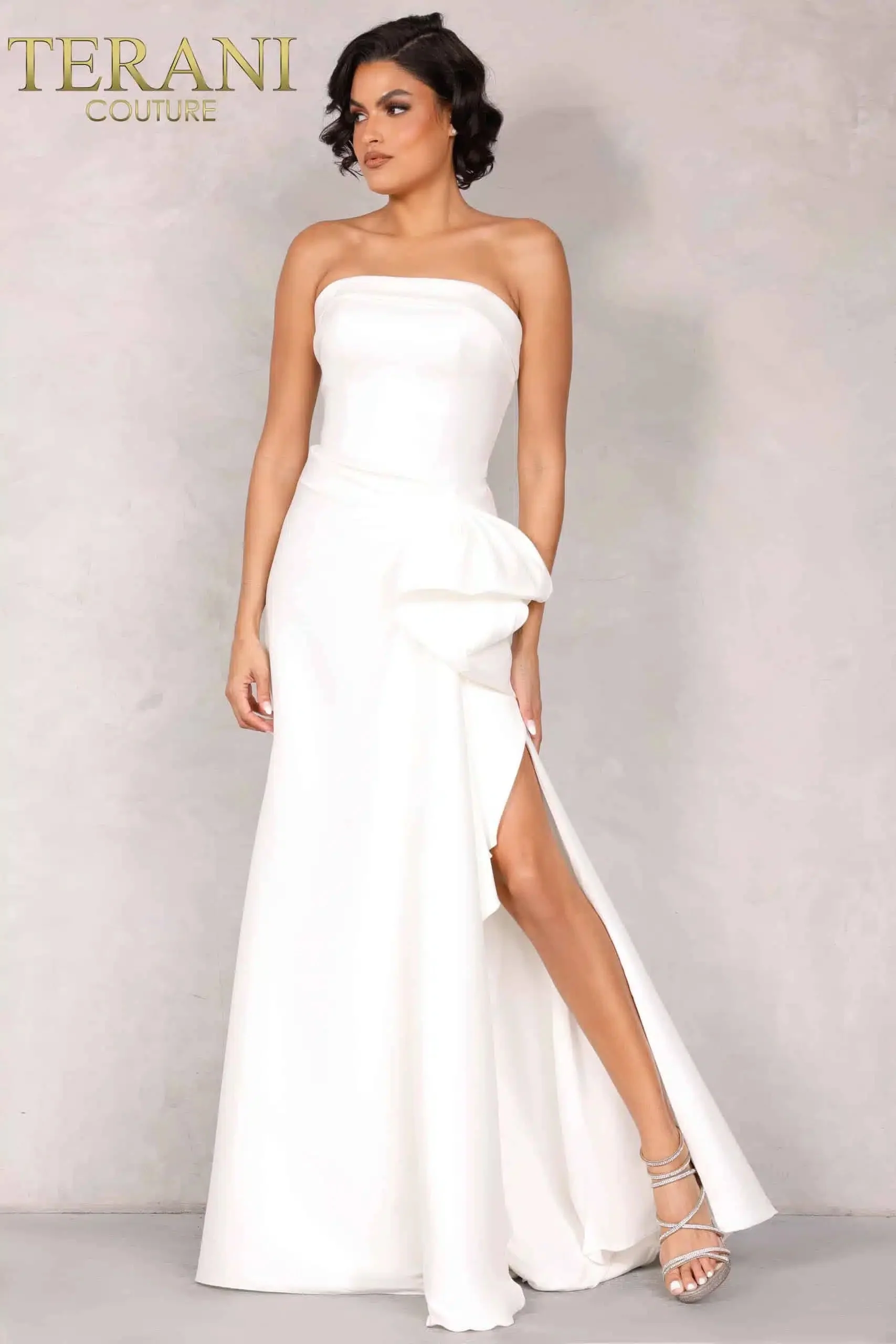 Off-Shoulder Neckline Draped Bow Gown Style 2111P4019 - Image 4